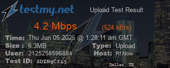 Speed Test Result