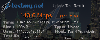 Speed Test Result
