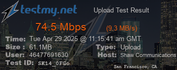 Speed Test Result
