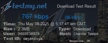 Speed Test Result