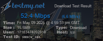 Speed Test Result