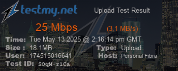 Speed Test Result
