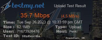 Speed Test Result