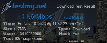 Speed Test Result