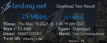 Speed Test Result