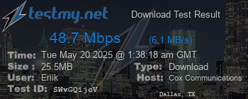 Speed Test Result