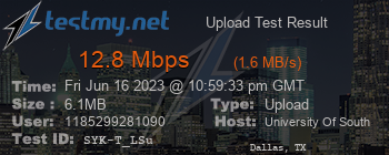 Speed Test Result