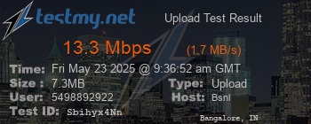 Speed Test Result