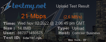 Speed Test Result