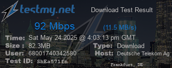 Speed Test Result