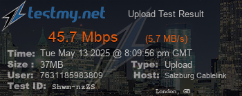 Speed Test Result