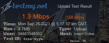 Speed Test Result