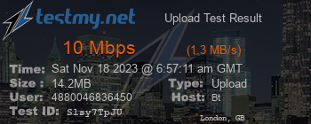 Speed Test Result