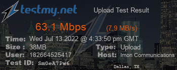 Speed Test Result