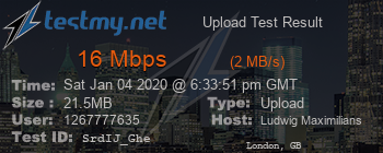 Speed Test Result