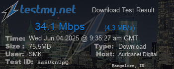 Speed Test Result