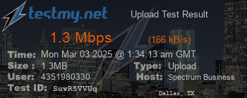 Speed Test Result