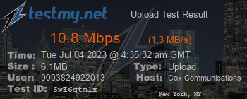 Speed Test Result
