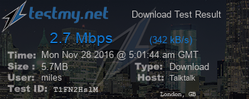 Speed Test Result