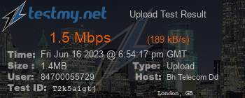 Speed Test Result