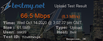 Speed Test Result