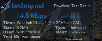 Speed Test Result