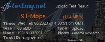 Speed Test Result