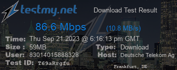 Speed Test Result