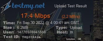 Speed Test Result