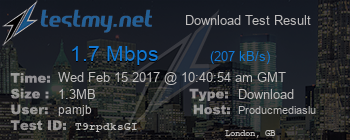 Speed Test Result