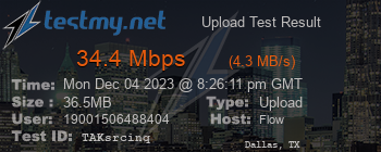 Speed Test Result