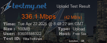 Speed Test Result