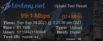 Speed Test Result