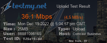 Speed Test Result