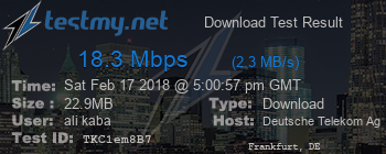 Speed Test Result