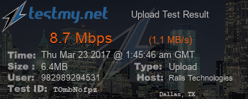 Speed Test Result