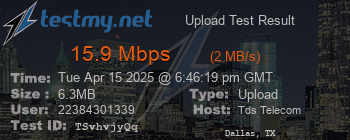 Speed Test Result