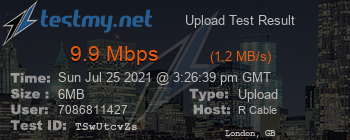 Speed Test Result