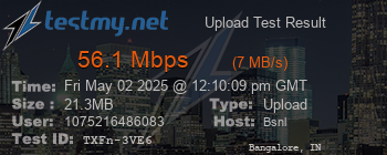 Speed Test Result