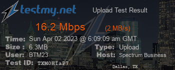 Speed Test Result