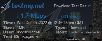 Speed Test Result