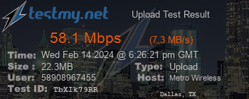 Speed Test Result