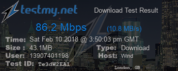 Speed Test Result