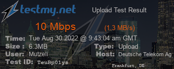 Speed Test Result