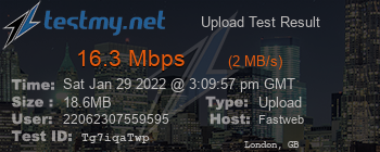 Speed Test Result