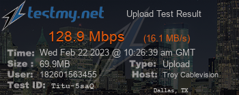 Speed Test Result