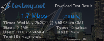 Speed Test Result