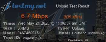 Speed Test Result