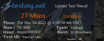 Speed Test Result