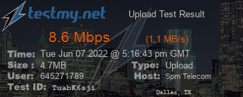 Speed Test Result